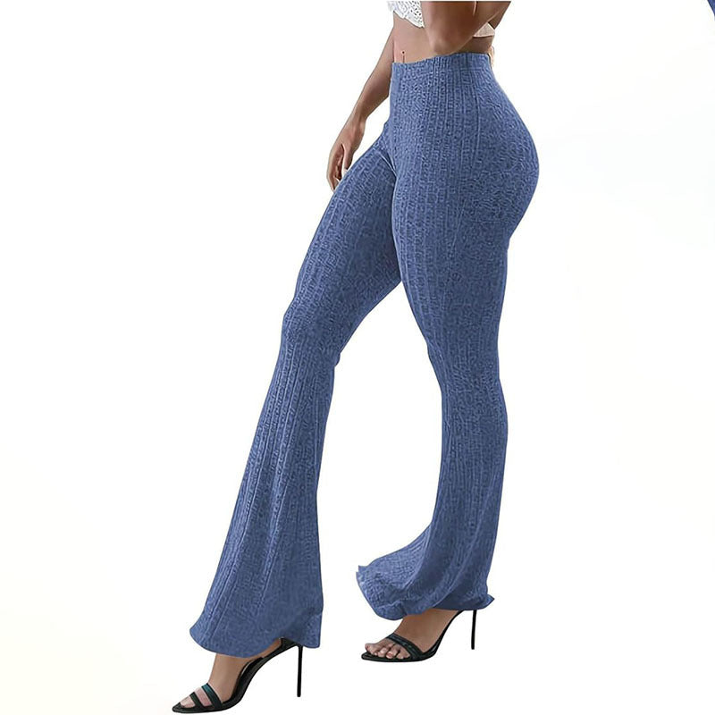 Flared leggings jeans for women with a trendy textured finish Lune London