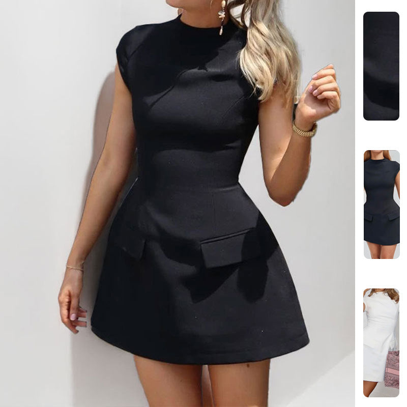 Robe mini ajustée pour femmes avec poches et taille haute Chic & Stil