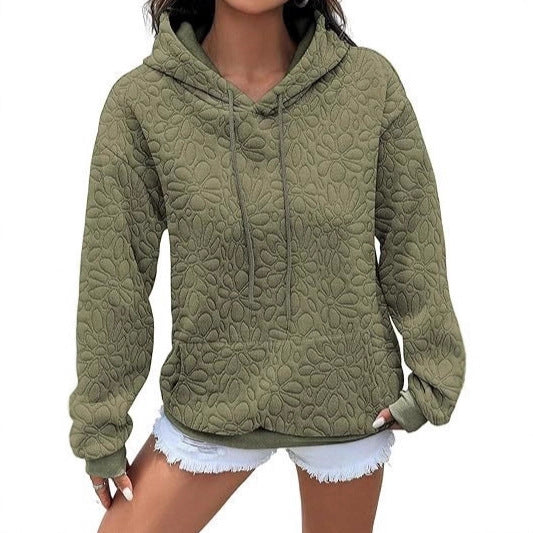 Sweatshirt femme à la mode avec motif fleuri texturé Chic & Stil