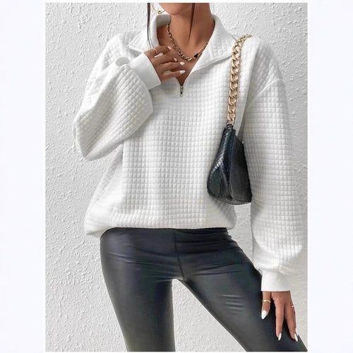 Women’s sweatshirt in textured fabric with zipper Amarae