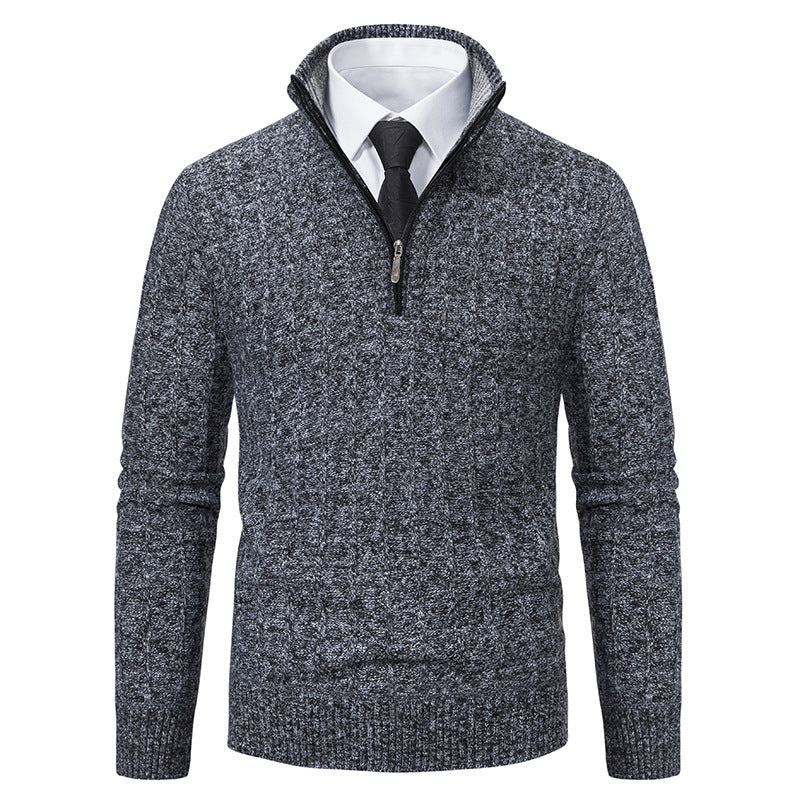Lune London men's zip-up sweater with high collar