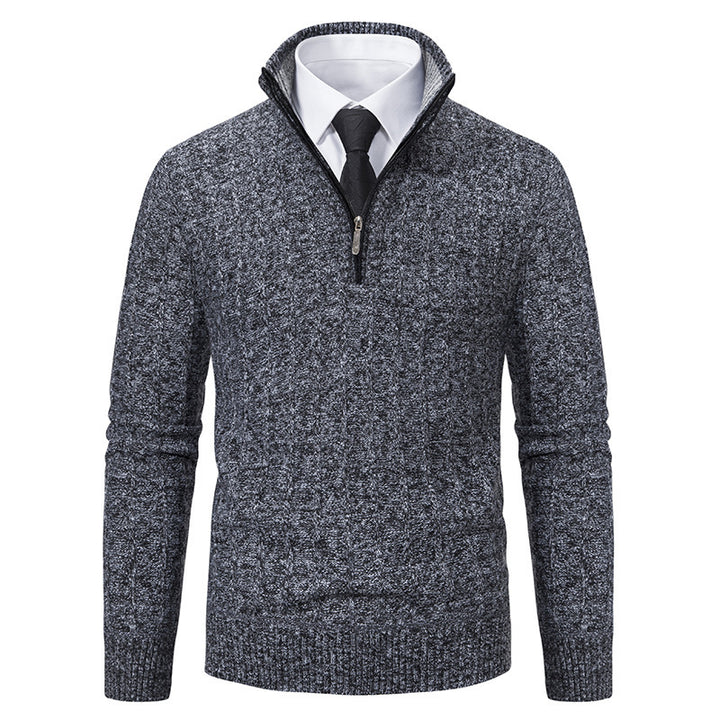 Lune London men's zip-up sweater with high collar