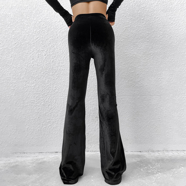 Pantalons évasés en velours pour femmes Chic & Stil