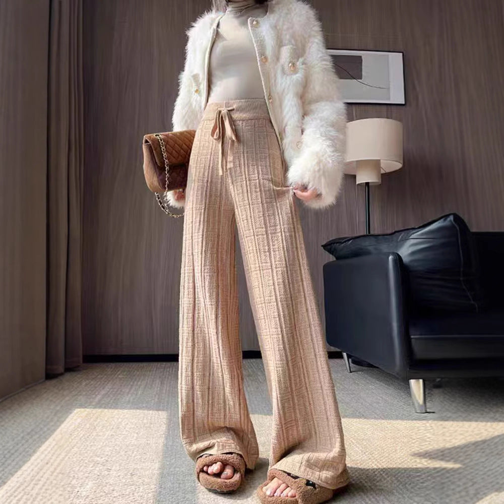 Pantalons d'été amples pour femmes avec taille élastique et motif rayé ferme Chic & Stil