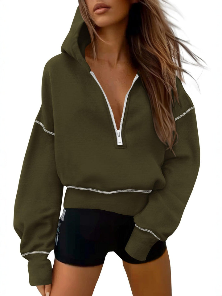 Knit sweater for ladies with functional zip and relaxed fit Lune London