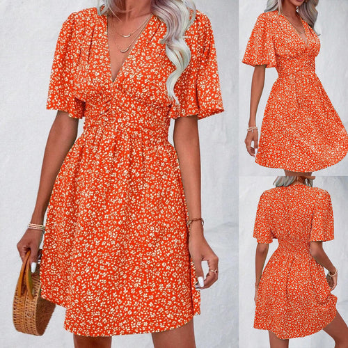 Flirty Floral Fitted and Flared Dress Amarae