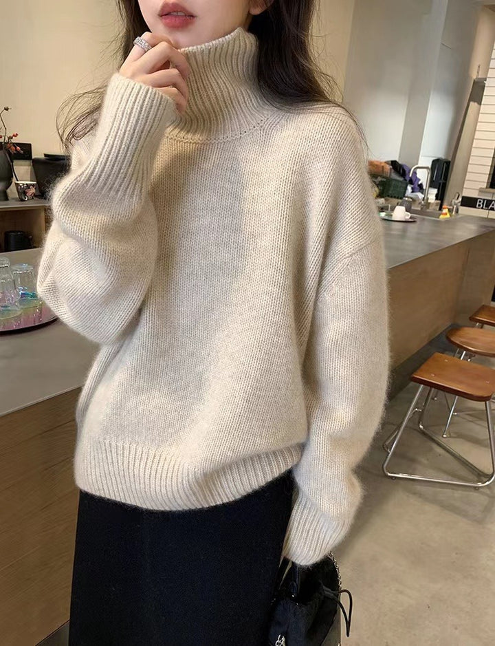 Ladies Cozy High-Quality Knit Turtleneck Sweater Lune London