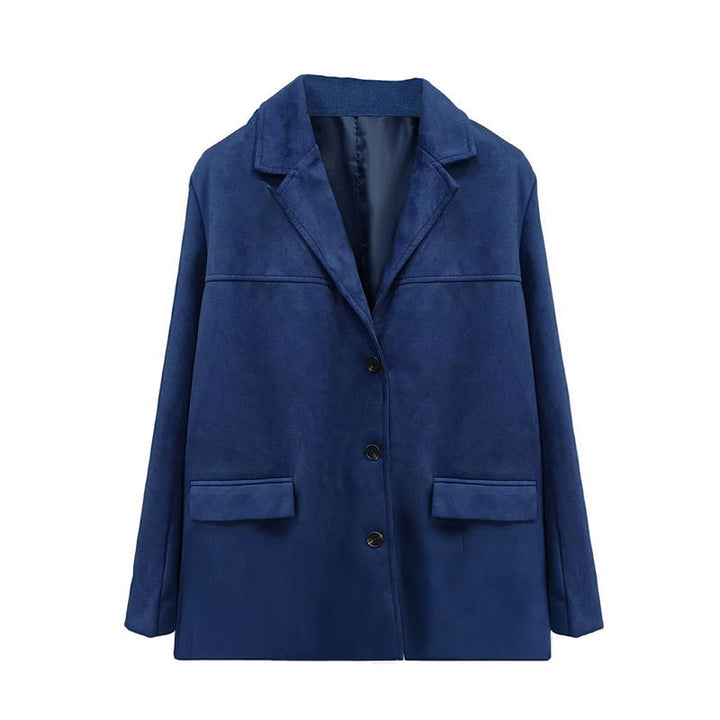 Women’s transitional jacket made of velvety-like material with practical pockets Lune London