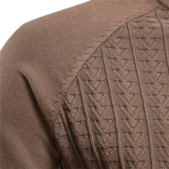 Knit sweater for men with trendy high collar and textured design Lune London