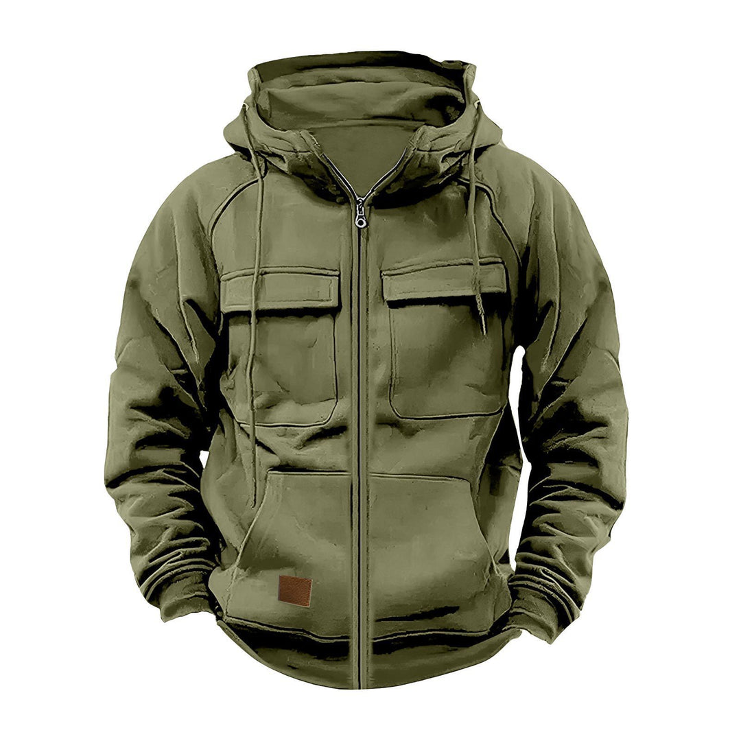 Fleece jacket for men with high collar and practical pockets Lune London