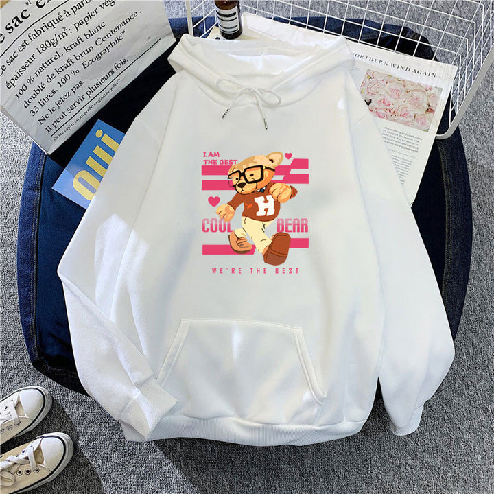 Women's hoodie with funny bear motifs and unique graphic print Chic & Stil
