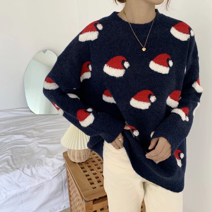 Women’s knitted sweater with festive design Lune London