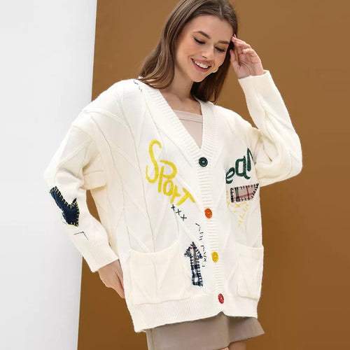 Cardigan pour femmes avec broderie colorée Chic & Stil