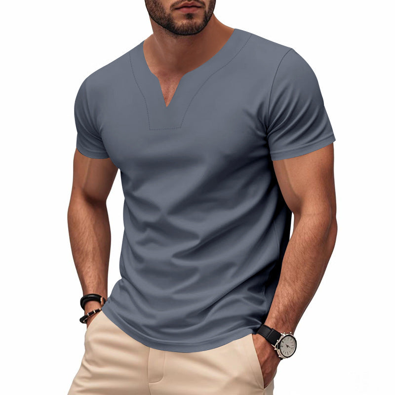 Short sleeve men's t-shirt with V neck and breathable fabric Lune London