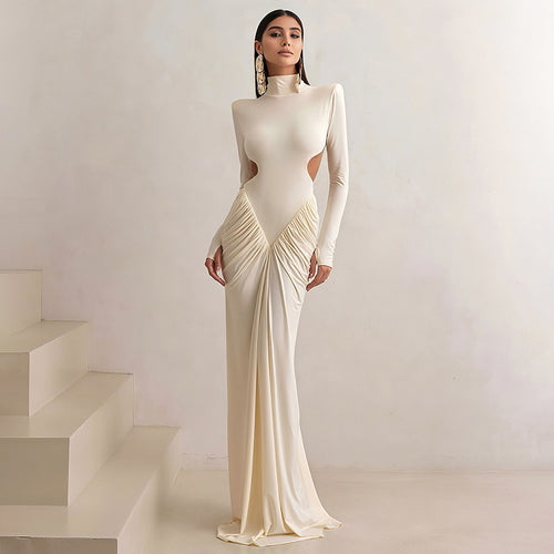Elegant Maxi Dress for Women with an Innovative Cut and Chic Refined Cutouts
