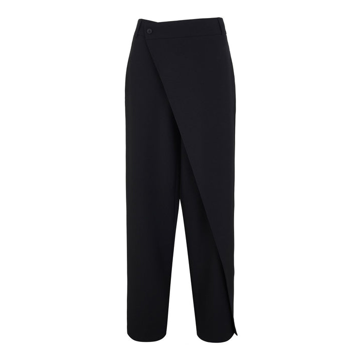 Elegant high-regular trousers for women with asymmetric cut Lune London
