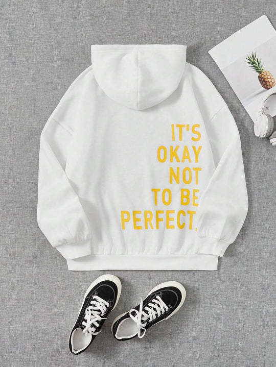 Women’s hoodie with motivational lettering and cozy lining Lune London