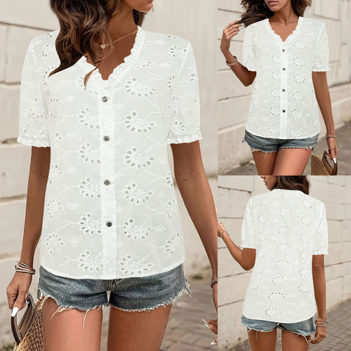 Amarae embroidered cotton blouse for women
