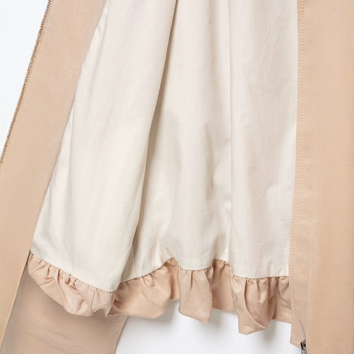 Women’s Oversize Transition Jacket with High Stand Collar and Elastic Hem Amarae
