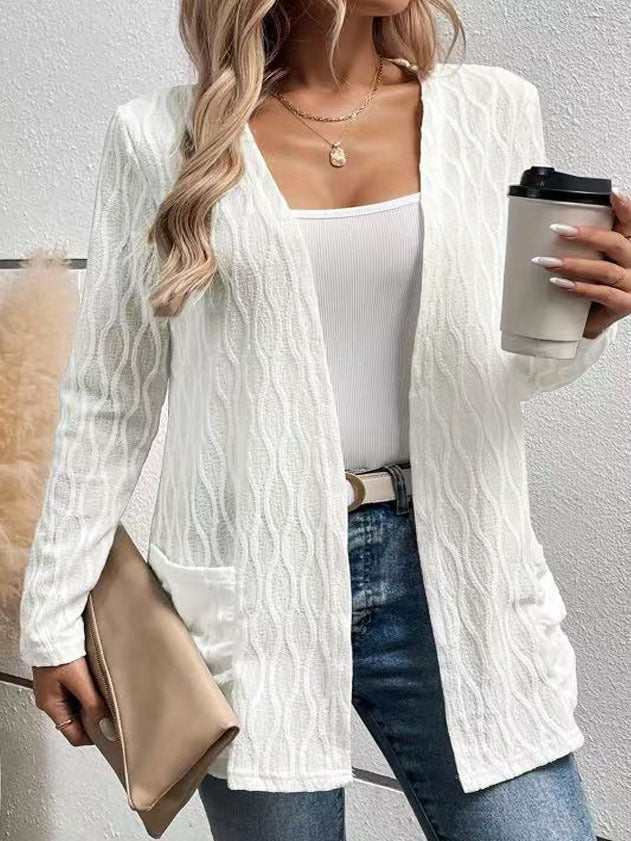 Women's knitted jacket with structured pattern and casual cut Lune London
