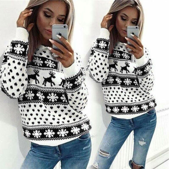 Lady Sweatshirt with winter Norwegian pattern Lune London