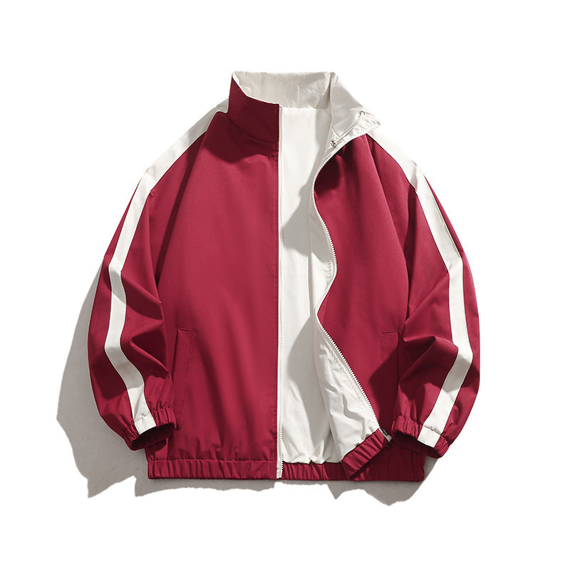 Sporty transition jacket for men with elastic cuffs and practical zippered pockets Lune London
