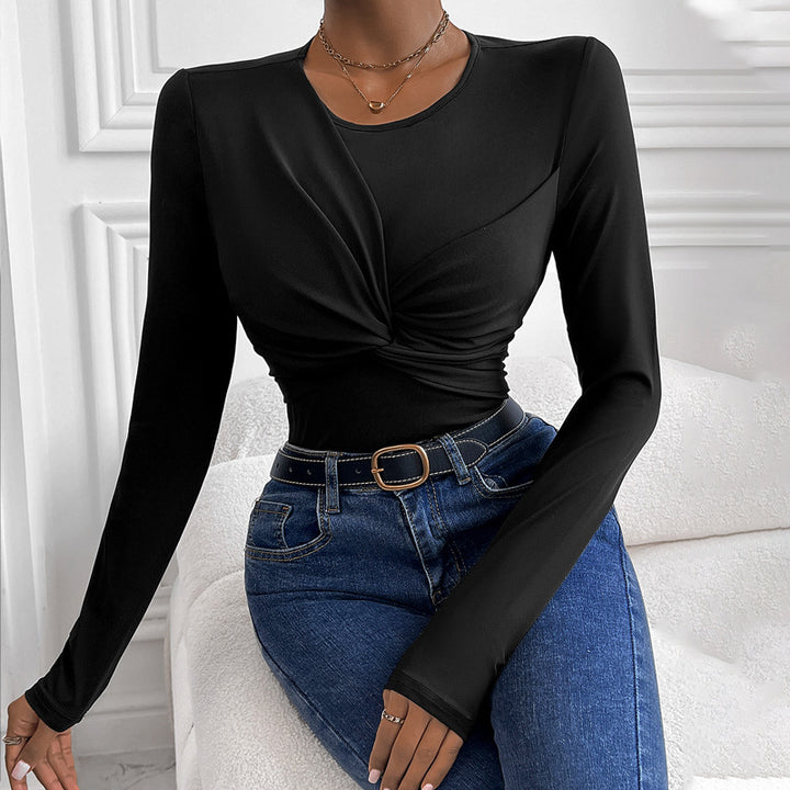 Lune London fitted long sleeve body for women with twist detail