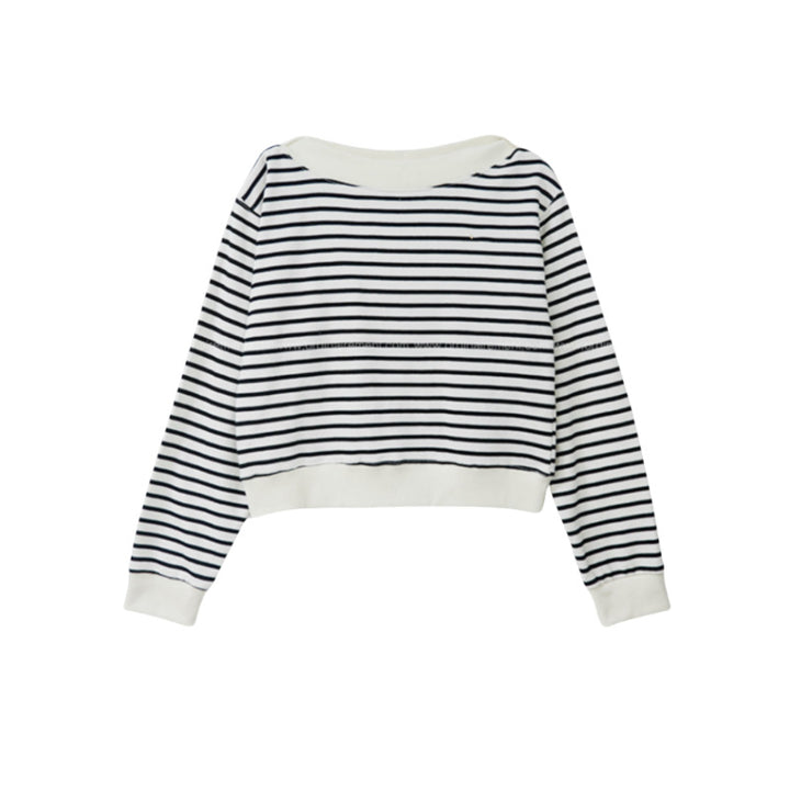 Sweat-shirt décontracté rayé pour femme Chic & Stil