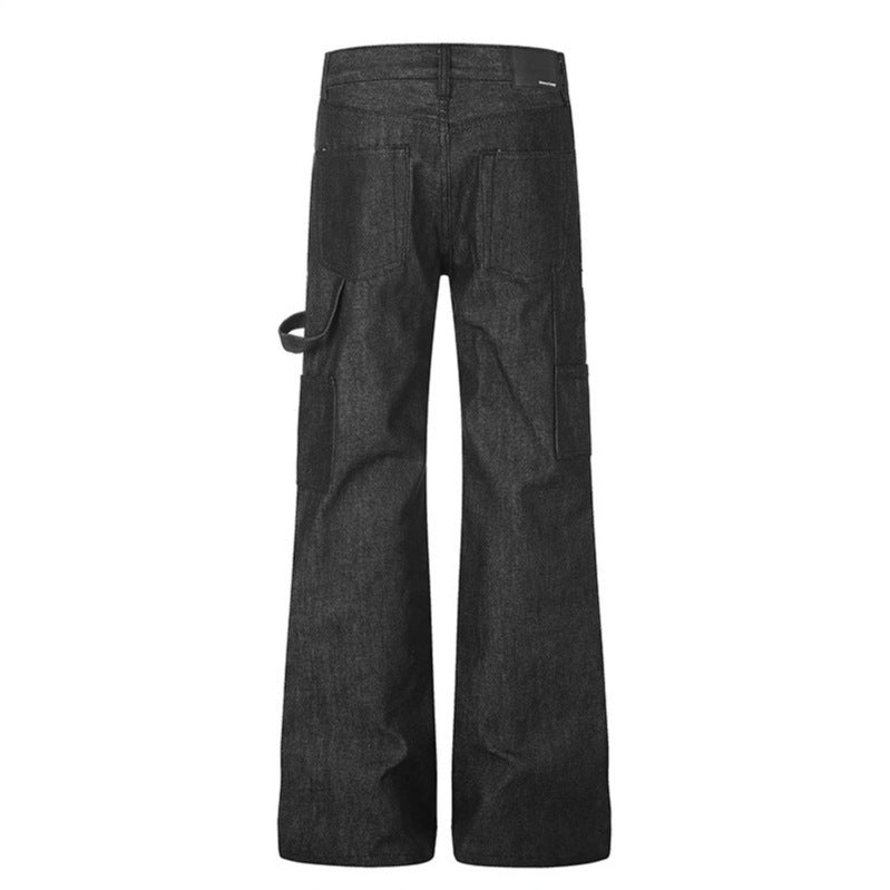 Women's wide carpenter jeans in palazzo cut with nail/hammer loop and reinforced knee sections Amarae