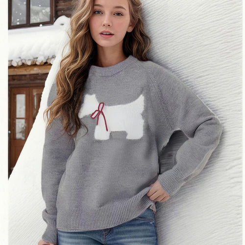 Ladies comfortable knitted sweater with cute animal pattern Amarae