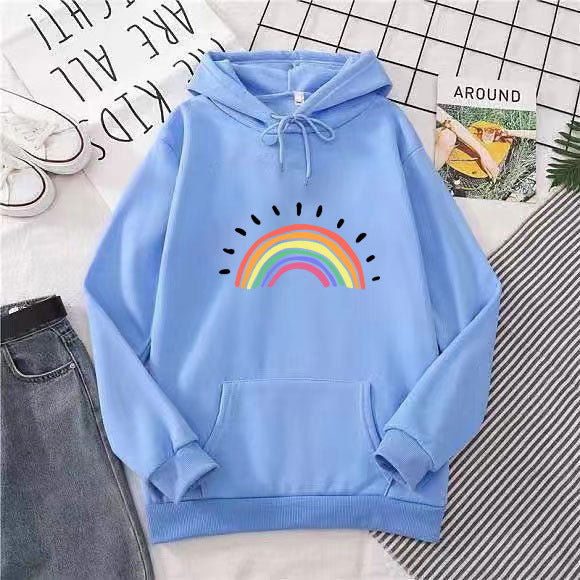 Women's hoodie with cheerful rainbow motif Chic & Stil
