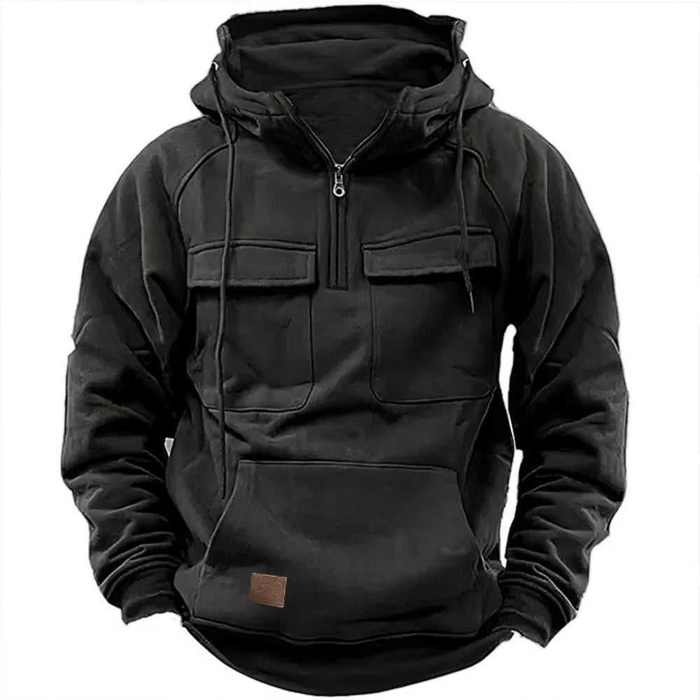 Men's stylish hoodie with functional pockets and modern zipper Amarae