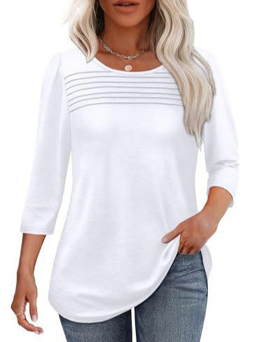 Women’s long sleeve shirt with pleat details Chic & Stil