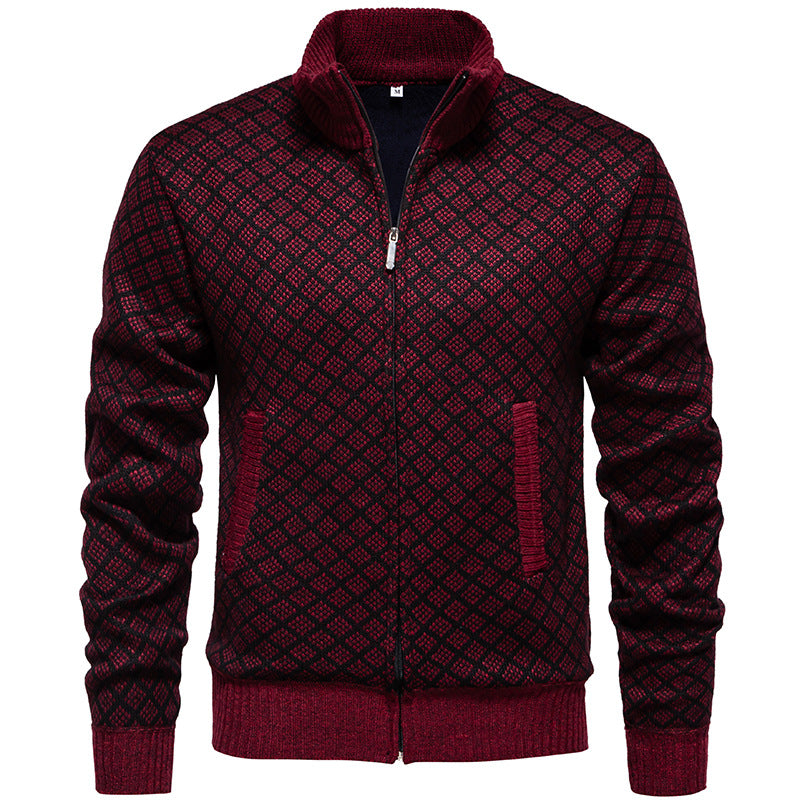 Men's sports knit jacket with modern pattern Lune London