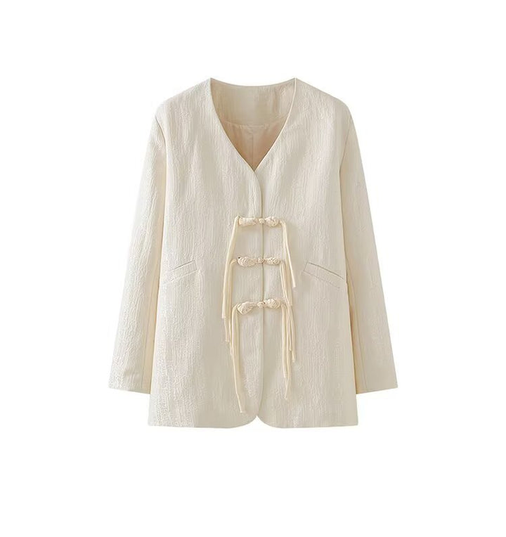 Veste élégante pour femme avec des détails de nœud artistiques Chic & Stil