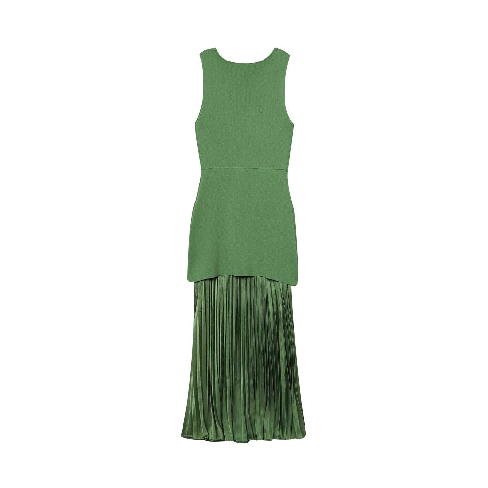 Maxi dress for women with pleated skirt and fitted top Lune London