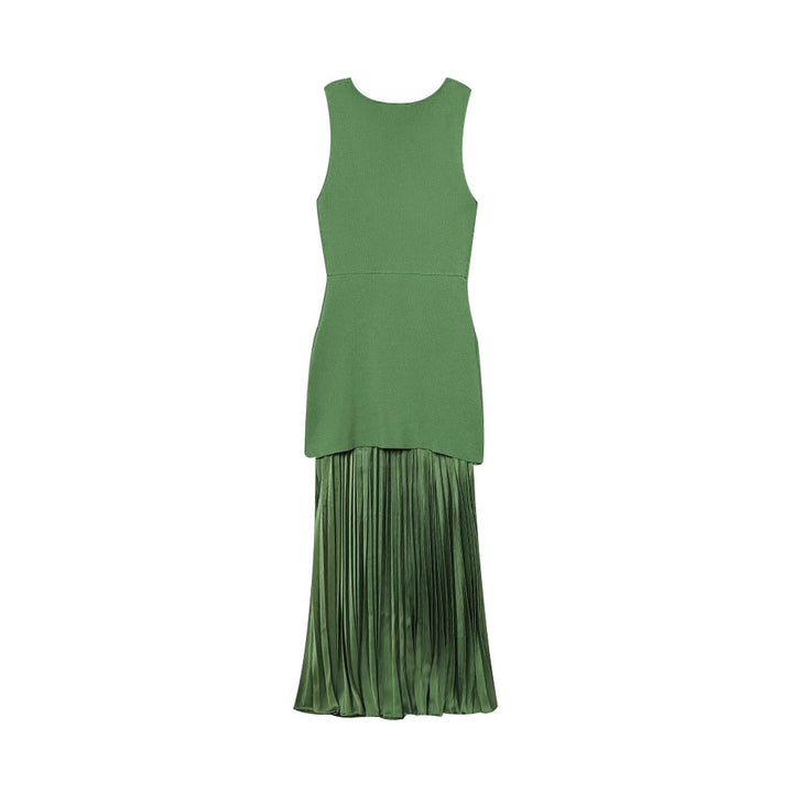 Maxi dress for women with pleated skirt and fitted top Lune London