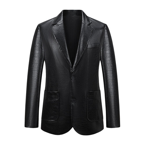 Ladies Elegant Faux Leather Jacket with Chic Textured Design and Style