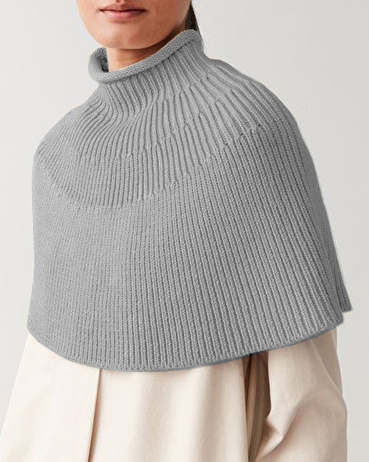 Women knitted cape with high collar Lune London