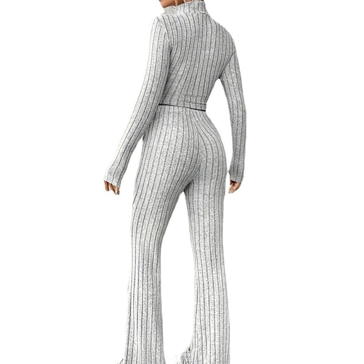 Casual women's clothing in crop-top and flared pants set Lune London