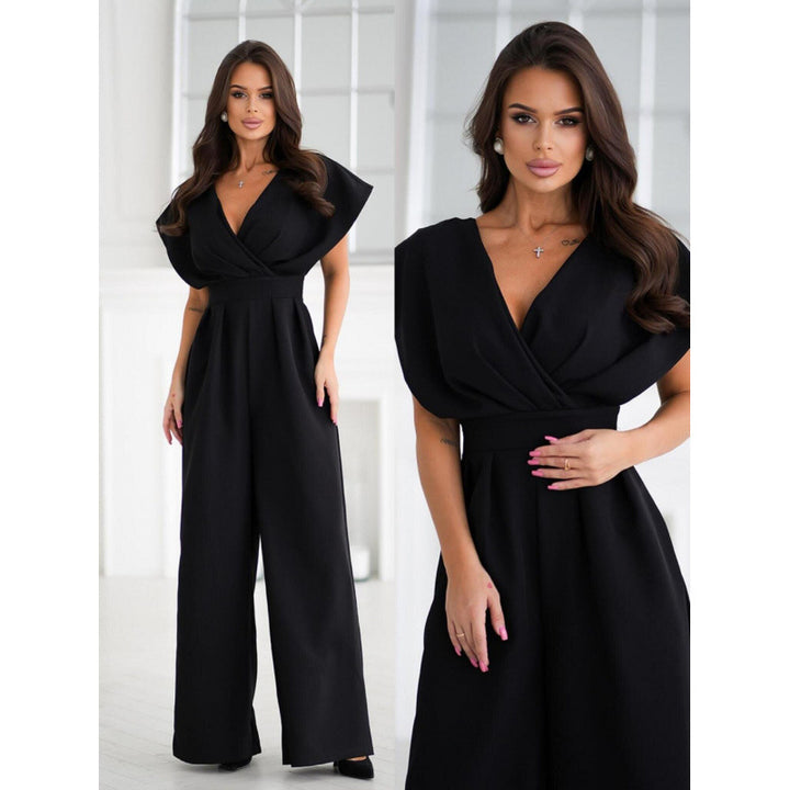 Elegant jumpsuit for women with wide legs and draped sleeves Lune London
