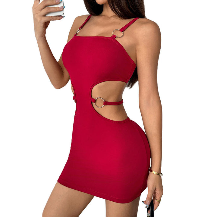 Robe mini femme avec découpe latérale et boucles en forme de rond Chic & Stil