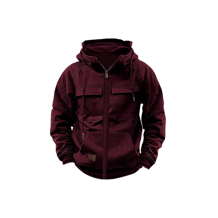 Fleece jacket for men with high collar and practical pockets Lune London