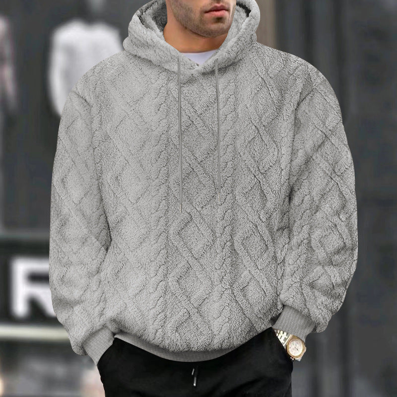 Men's cozy hooded sweater in waffle structure Amarae