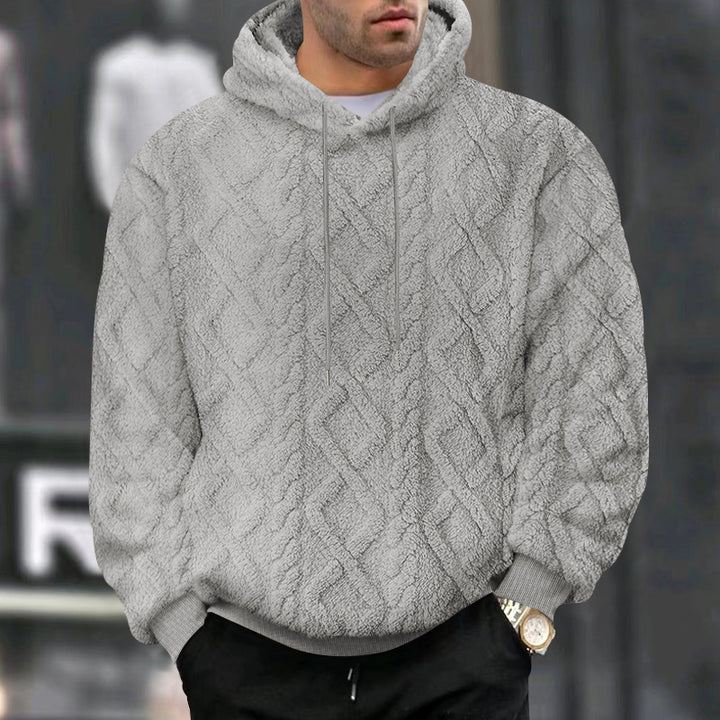 Men's cozy hooded sweater in waffle structure Amarae