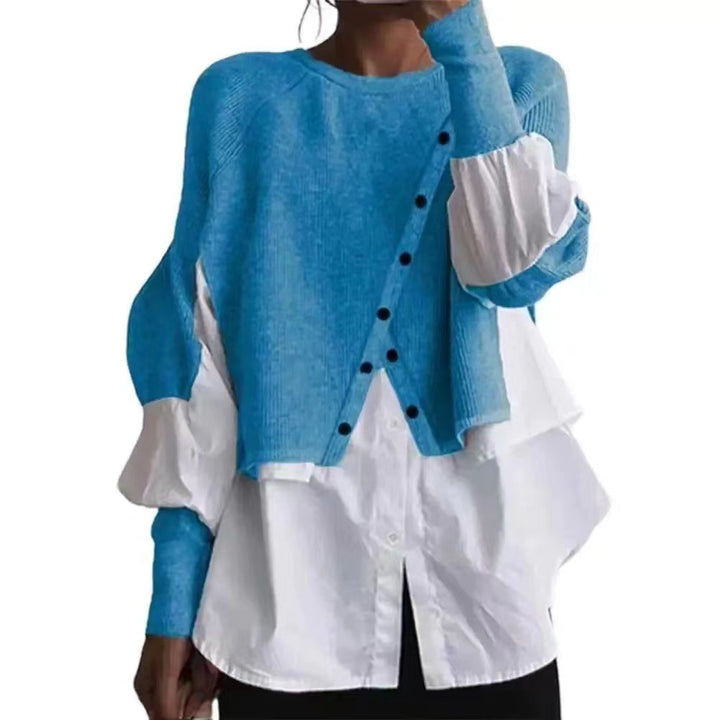 Pull féminin en couches avec col à la mode Chic & Stil