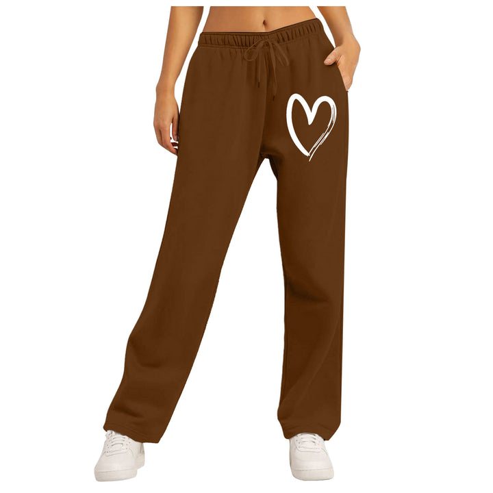 Women's casual leisure pants with modern heart design Chic & Stil