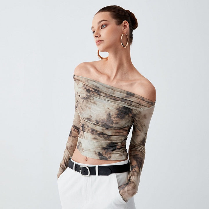 Ladies Elegant Off-Shoulder Top with Draped Design Amarae