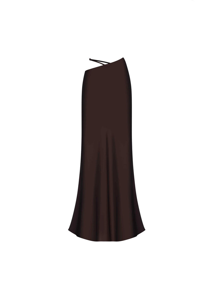 Ladies Elegant Maxi Dress with off-shoulder design and silky finish Lune London