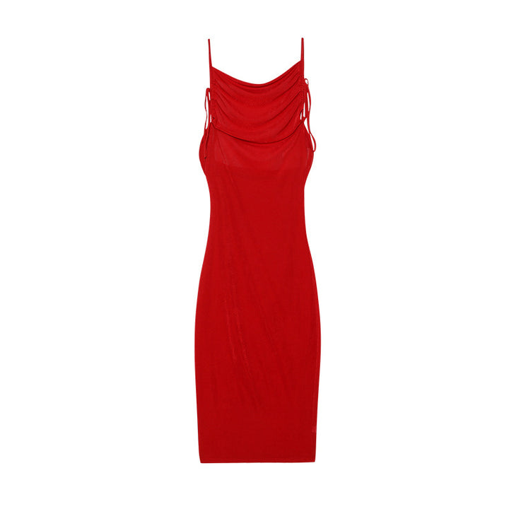 Fitted dress with ruffles for women with adjustable straps Lune London